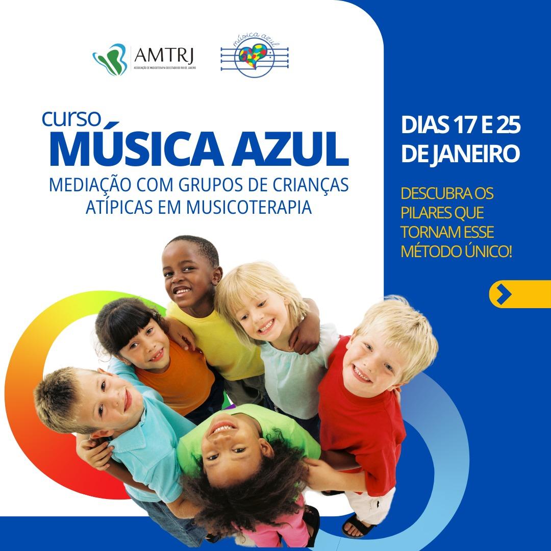 cartaz curso música azul
